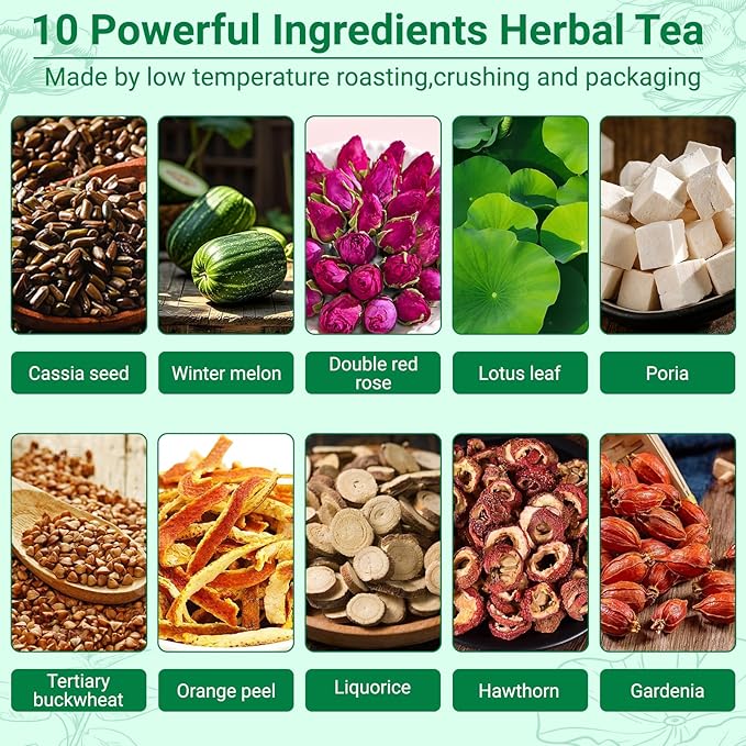 Oil Reducing Tea, 100% Pure & Natural Oil Cleansing Tea with 10 Precious Ingredients Formula for Liver Detoxification, Effectively Improve Intestinal Cleansing (1 Box/15 Bags) - Bloomnest
