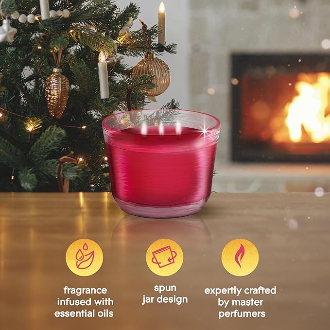 Glade 3-Wick Scented Candle Jar, Pomegranate & Currant, Air Freshener Infused with Essential Oils, 6.8 Oz, 3 Count - Bloomnest