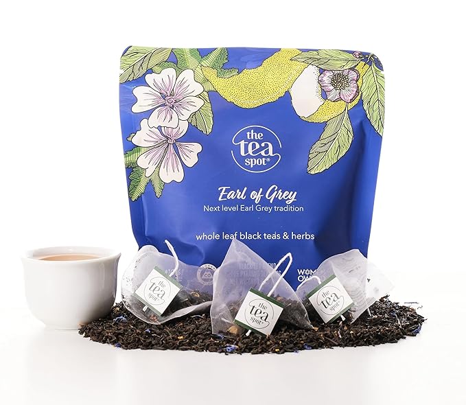 The Tea Spot Earl of Grey Black Tea with Citrus for Energy | Blend of Black Tea, Citrus Root, Mallow Flowers, Bergamot, and Vanilla Flavoring | 15 Tea Bags - Bloomnest