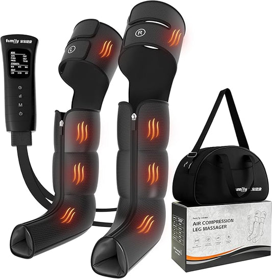 Leg Massager with Heat and Compression‎, Leg Compression Machine & Compression Boots for Circulation – 6 Modes & 3 Intensity Levels for Pain Relief, Gifts for Women, Men & Seniors - Bloomnest