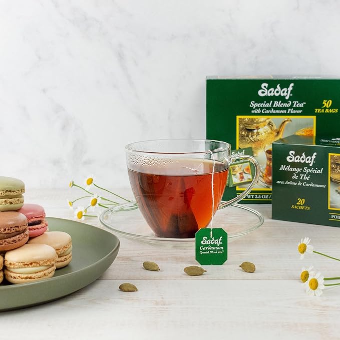 Sadaf Special Blend Tea with Cardamom - Loose Leaf Cardamom Tea - Ceylon Black Tea - Quicktea Product harvested in Sri Lanka - 8 Oz Box - Bloomnest