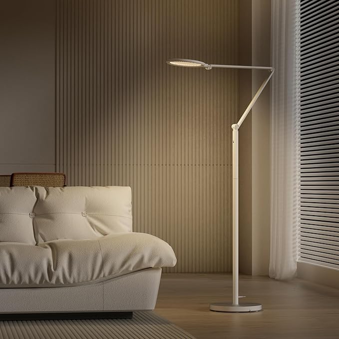 Honeywell LED Floor Lamp - F01WT Sunturalux™ Eye Caring Dimmable Standing Light with Remote,Bright Natural Daylight 5 Colors & 5 Brightness Adjustable Tall Lampara for Home Office Living Room Bedroom - Bloomnest