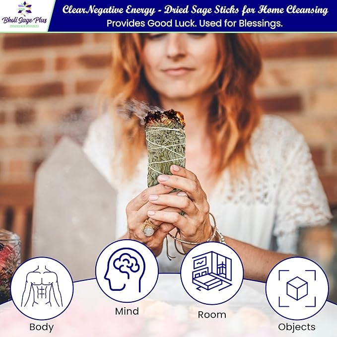 Sage Starter Kit for Cleansing Negative Energy. Variety Pack of 4 which Includes White, Black, Blue and Red Sage (Dragon Blood) - Bloomnest