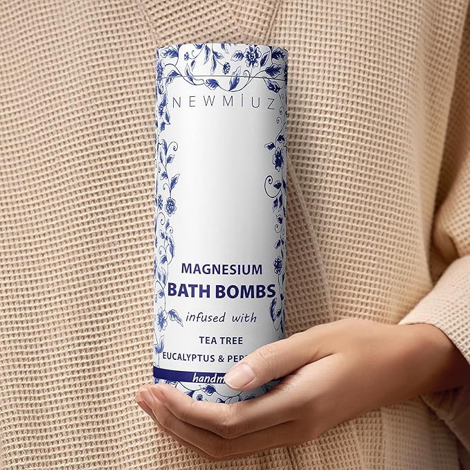 Magnesium Bubble Bath Bombs Long Lasting Foaming Sore Muscles Recovery Tea Tree Relaxing Stress Relief Calming Self Care Spa Gift for Birthday Christmas - Bloomnest