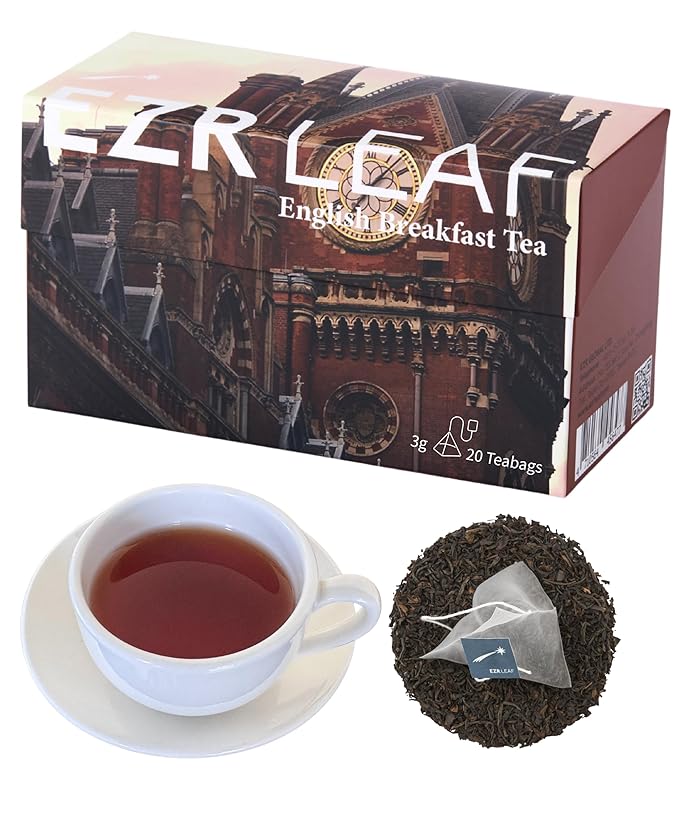 EZR Leaf English Breakfast Premium Whole Leaf Ceylon Black Tea, 20 counts 2.1 Once, Rich Flavor & Bold Aroma Blend, A Morning Ritual in Every Cup - Bloomnest