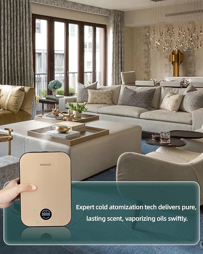 Waterless Essential Oil Diffuser - 150mL Smart Portable Bluetooth Diffuser | Dual-Power (Battery/AC) | Covers up to 1500 Sq Ft Home Aromatherapy - Bloomnest