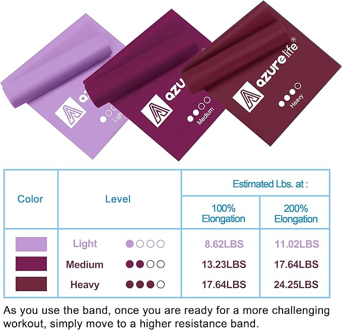 Resistance Bands,Professional Long Non-Latex Elastic Stretch Bands,Exercise Bands for Physical Therapy, Yoga, Pilates, Rehab, at-Home or The Gym Workouts, Strength Training - Bloomnest