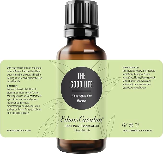 Edens Garden The Good Life Essential Oil Blend- 100% Pure Premium Grade, Undiluted, Natural, Therapeutic, Aromatherapy, The Best for Skin, Candle, Humidifiers 30 ml (1 fl oz) EdensGarden