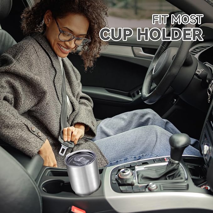 30 oz Tumbler with Lid Stainless Steel Tumblers Vacuum Insulated Cup Reusable Powder Coated Travel Mug Double Wall Leak Proof Portable Cups Keep Cold Drinks for 12 Hours, Stainless, 1 Pack