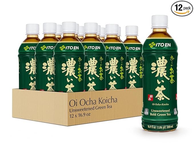 Ito En Oi Ocha Unsweetened Bold Green Tea, 16.9 Fluid Ounce (Pack of 12), Unsweetened, Low Calorie - Bloomnest