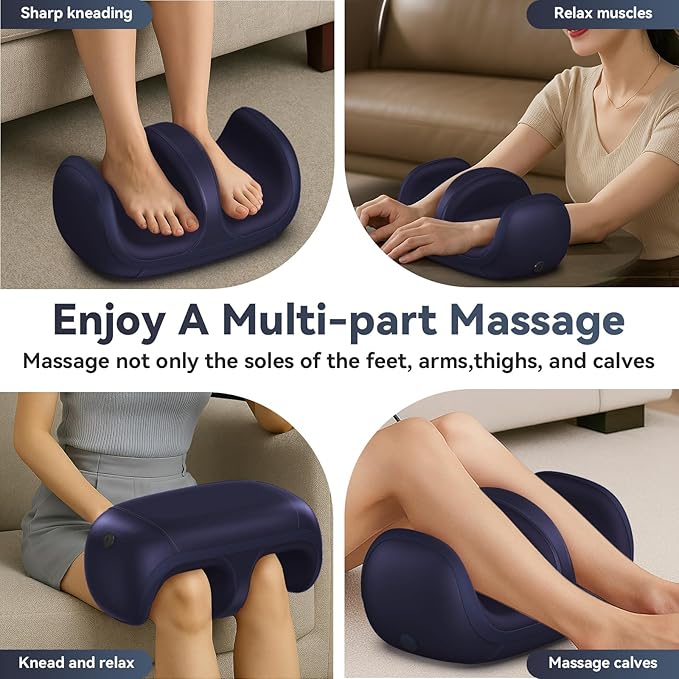 Foot Massager with Heat, Shiatsu Foot Massager for Plantar Fasciitis, Lightweight and Remote Control, Suitable for Home, Office, Cool Birthday Gifts for Mom, Dad(Blue) - Bloomnest