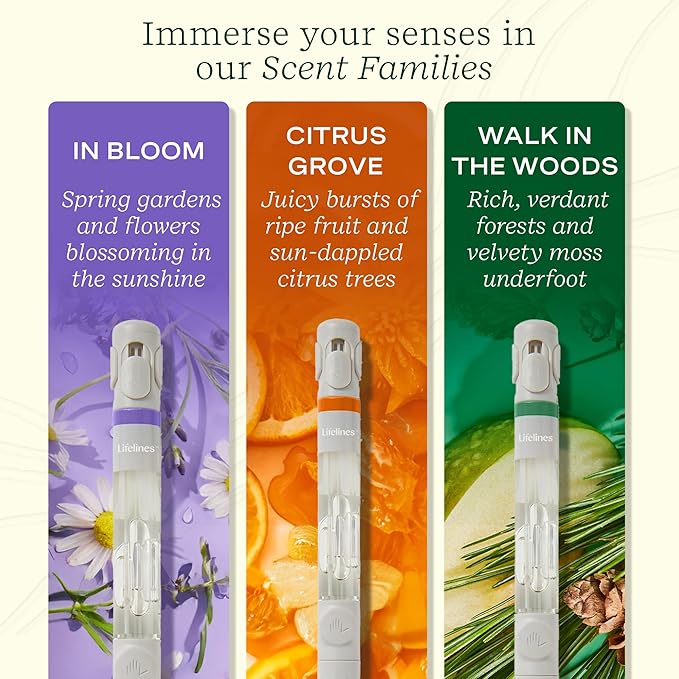 Lifelines Pen Diffuser Set, Nature's Escape 3-Pack – 1mm Black Ballpoint Pens with Scented Essential Oil Blends – Aromatherapy Diffuser & Sensory Immersion Diffuse Aroma As You Write - Bloomnest