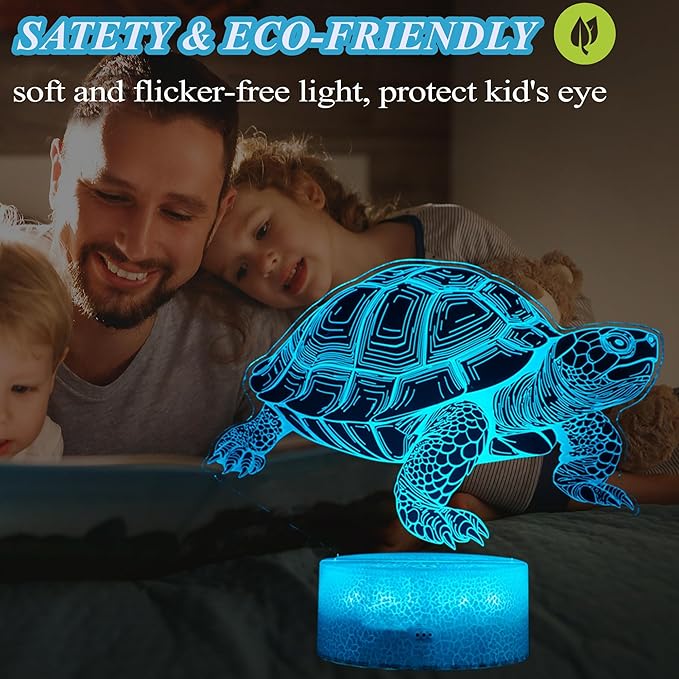 Tortoise Gifts for Men, Turtle Night Light with Remote Control, 16 Colors Changing, Timer, RGB Flashing Mode and Dimmable, Tortoise Gifts Stuff for Men Christmas Decor - Bloomnest