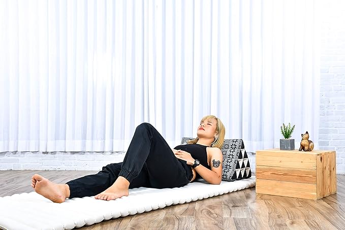 Leewadee Triangle Cushion – Comfortable Backrest for TV or Reading, Incline Pillow for Relaxing Made of Eco-Friendly Kapok, 20 x 13 inches, Black - Bloomnest