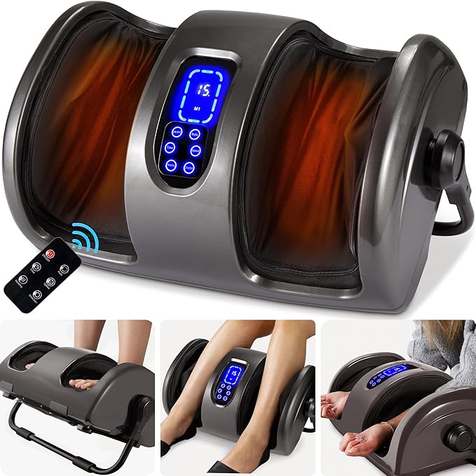 Best Choice Products Heated Shiatsu Foot Massager for Pain Relief, Plantar Fasciitis, Neuropathy, Blood Circulation w/Compact Design - Gray - Bloomnest