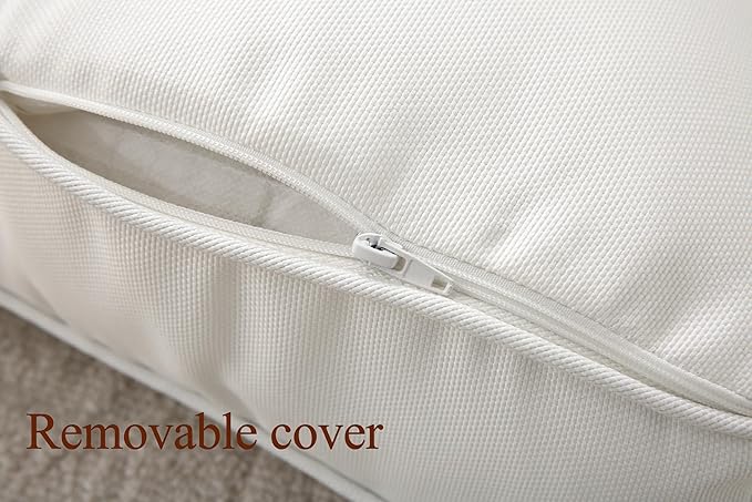 Large Floor Pillow Meditation Cushion Square Floor Cushions for Adults,Premium Washable Outdoor Cushions Seat-Yoga Pillows for Sitting on Floor 18" Ivory