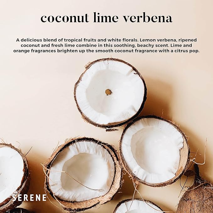 Hidden Label Large Scented Candle, Coconut Lime Verbena, 30oz 3 Wick Huge Candle, Serene Collection Slow Burn Natural Soy Candles for Home Scented - Bloomnest