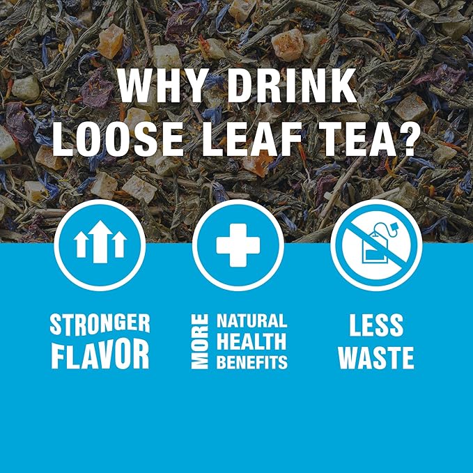 Tiesta Tea - Peaches N' Green, Loose Leaf, Smooth Peach Green Tea, Premium Medium Caffeinated Blend, Make Hot or Iced, Brews Up to 25 Cups, 2.0 Ounce Resealable Pouch - Bloomnest