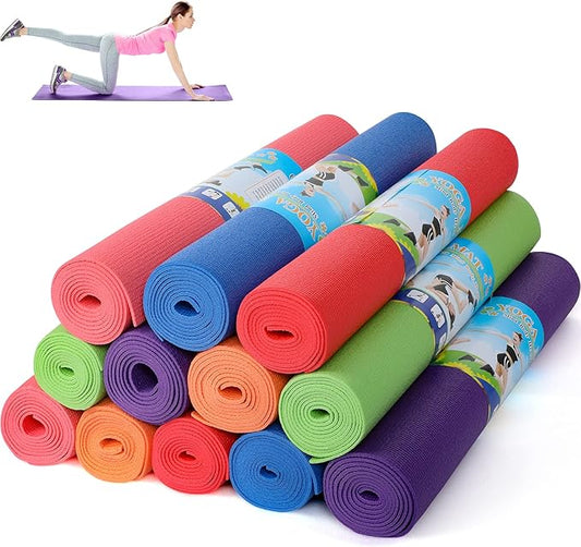 Amylove 12 Pieces Yoga Mats Bulk 68x24x0.12 Inch Exercise Non Slip Fitness Workout Mats for Women Men Home Workout Gym Yoga - Bloomnest