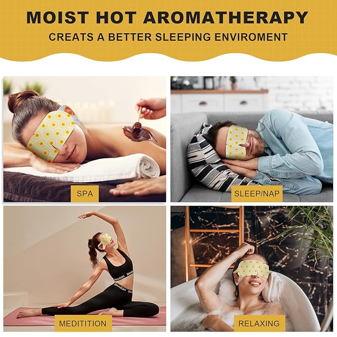 ProCIV 16 Packs Steam Eye Masks for Dry Eyes Heating Eye Mask Warm Compress for Eyes Relief Stress, Eye Fatigue Travel Essential Self Heating Moist Sleep Mask SPA Accessories - Bloomnest