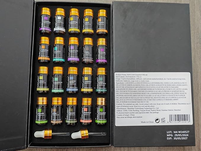 MAYJAM 20x5ML Essential Oil Gift Set, Pure Essential Oils for Diffusers for Home, Long Lasting Scented Oil for Soap Candle Making - Bloomnest