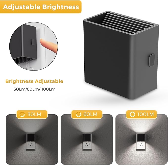 L LOHAS LED Night Light,Night Lights Plug into Wall,[2-Pack] Bright Night Light with Light Sensor,5000K Daylight White,Brightness Adjustable, Modern Nightlight for Bathroom Hallway Kitchen - Bloomnest