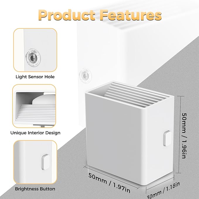 DORESshop LED Night Lights Plug into Wall [2 Pack], Plug in Nightlight, 3 Level Brightness Adjustable Night Light, Dusk to Dawn Sensor, Nightlights for Adults, Bedroom, Bathroom, Hallway, Daylight - Bloomnest