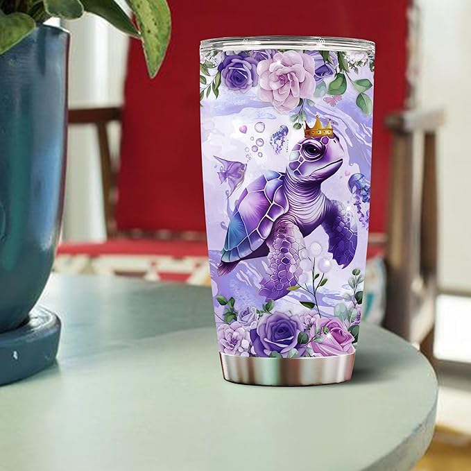 Personalized Turtle Gifts Sea Turtles Gift For Women, Girls Lover Coffee Cup Mug Travel Mugs 20oz Stainless Steel Thermos Tumbler With Lids (SEATURTLE) - Bloomnest