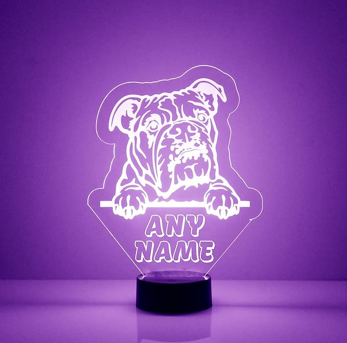 Dog LED Light for Dog Lovers, Custom Engraved with Your Name or Text, Includes Remote with 16 Colors (Shar Pei) - Bloomnest
