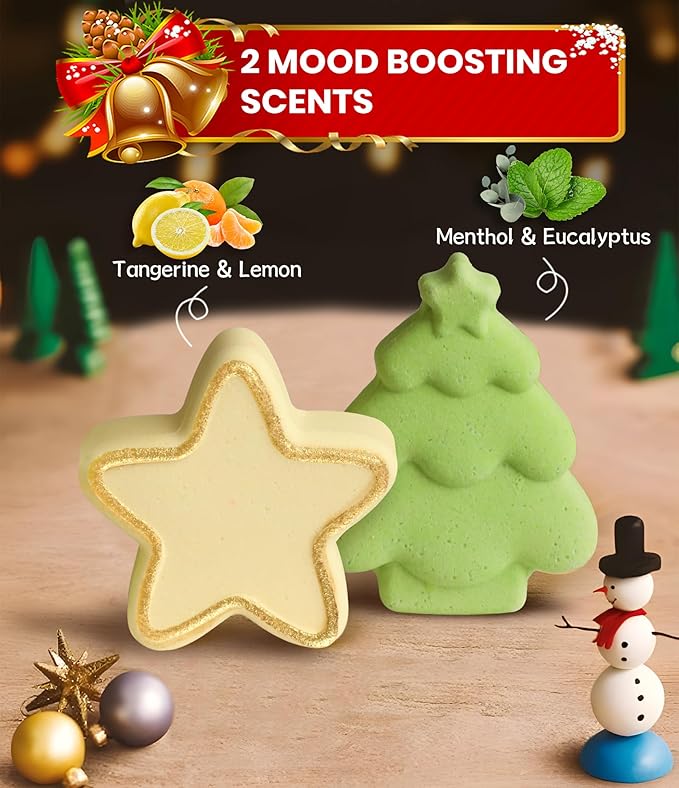 Shower Steamers Aromatherapy - 8 Pack Shower Bombs Christmas Gifts Stocking Stuffers for Women and Men, Stress Relief & Luxury Self Care, Gifts for Women Who Has Everything - Bloomnest