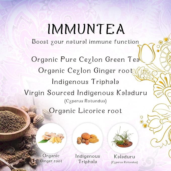 Térapy Ceylon ImmunTea Ayurvedic Tea | All Natural Herbal Ingredients | 20 Count Individually Wrapped Tea bags | Helps boost your immunity naturally - Bloomnest