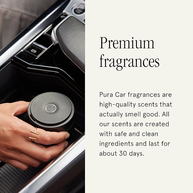 Pura Car Diffuser - Portable Fragrance System - On/Off Controlled Through Car Acceleration - Adjustable Intensity Control Through App - Fragrances Sold Separately - Bloomnest