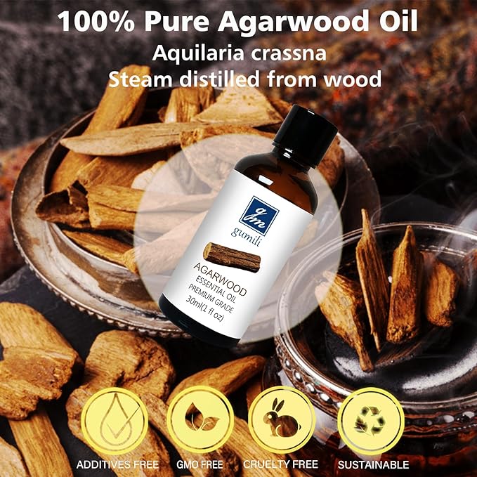 Agarwood Sandalwood Essential Oils for Perfume Candles Soaps Yoga Meditation Massage Diffuser - 2 OZ, Pack of 2 - Bloomnest