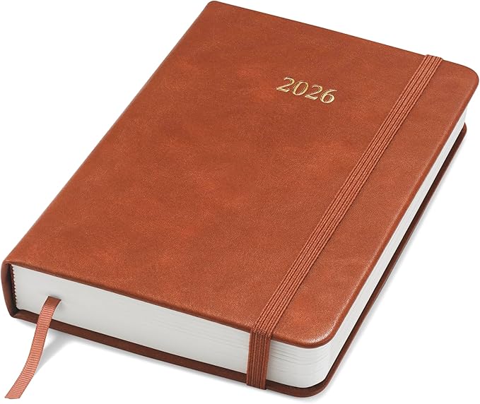 Wykeham's Executive 2026 Daily Journal Planner – US Public Holidays & Format – Customization Available (Brown, 6"×4.5") - Bloomnest