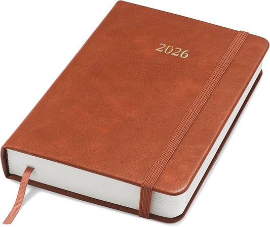 Wykeham's Executive 2026 Daily Journal Planner – US Public Holidays & Format – Customization Available (Brown, 6"×4.5") - Bloomnest
