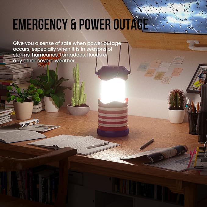 Lichamp LED Camping Lantern, 4 Pack Battery Powered Flashlight for Power Outages, Portable Collapsible Hanging Light Essential for Home, Outdoor, Emergency Lamp Survival Kit Gear for Hurricane, I4AF - Bloomnest