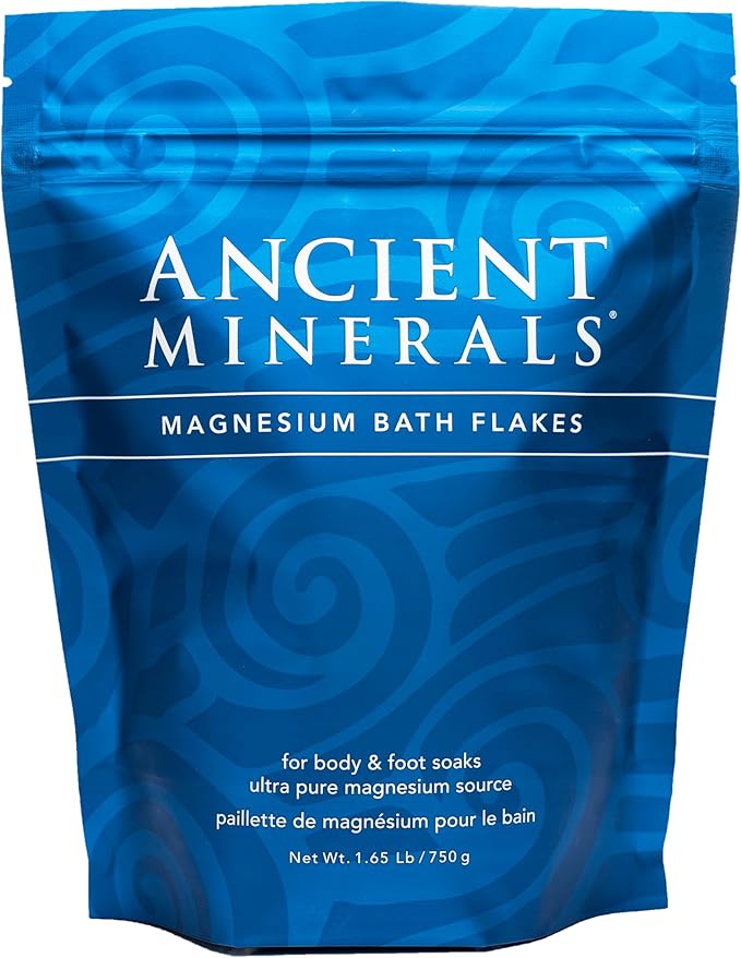 Ancient Minerals Magnesium Bath Flakes of Pure Genuine Zechstein Chloride - Resealable Magnesium Supplement Bag That Will Outperform Leading Epsom Salts 1.65 lbs - Bloomnest