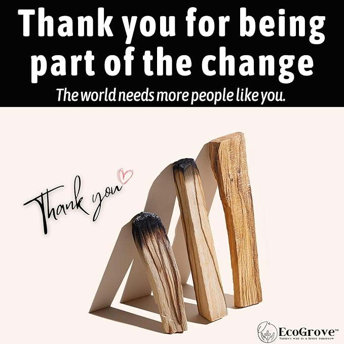 Palo Santo Sticks Bulk – 15 Pack Premium Palo Santo Stick from Ecuador | Authentic Palo Santo Wood Stick & Incense for Smudging, Meditation, Cleansing | Sustainable Palosanto EcoGrove