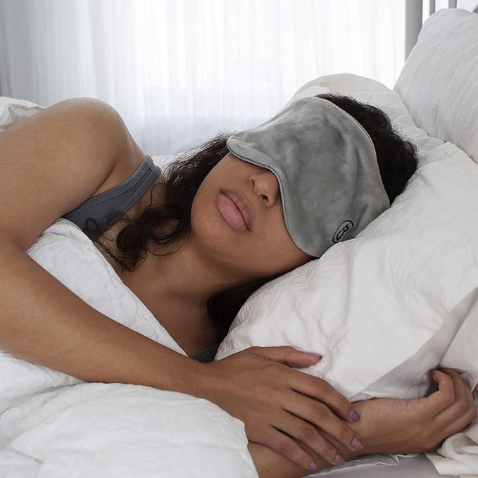 BARMY Weighted Sleep Mask for Women and Men (0.8lb/13oz) Weighted Eye Mask for Sleeping, Eye Cover Blocks Light Helps Relaxation and Night Sleep, Comfortable Blackout Sleeping Mask, Gray - Bloomnest
