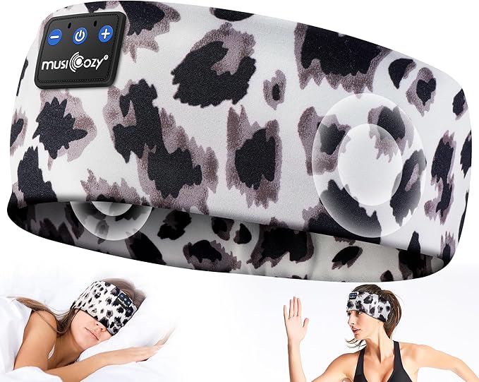 MUSICOZY Sleep Headphones Bluetooth 5.4 Headband, Wireless Earphones Music Sleep Earbuds Sleeping Eye Mask with HD Stereo Speakers for Workout Running Travel Yoga, Ideal Gifts for Women Men - Bloomnest