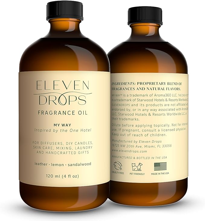 My Way Diffuser Oil - Premium Fragrance Oil Inspired by The One Hotel - Invigorating My Way Scent for Cold Air Diffusers, Home, Office, DIY Candles, Mixing, Lasting, Pet Friendly, 16oz - Bloomnest