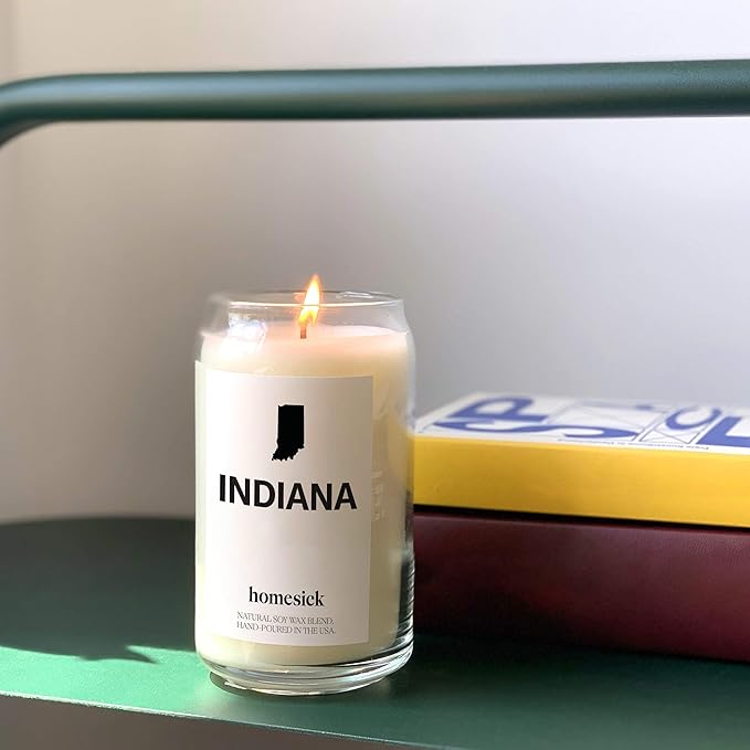 Homesick Premium Scented Candle, Indiana - Scents of Honeysuckle, Rosewater, Musk, 13.75 oz, 60-80 Hour Burn, Natural Soy Blend Candle Home Decor, Relaxing Aromatherapy Candle - Bloomnest
