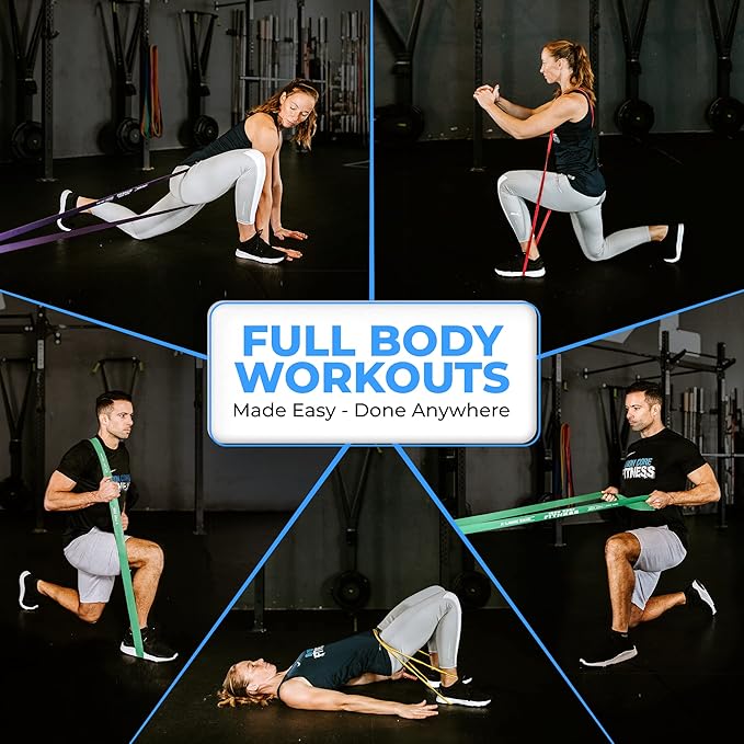 Pull Up Assistance Resistance Bands - Long Loop Power Bands for Men and Women - Strength Power Flexibility Training at Home & Gym - Ebooks & Workout Chart Included by Iron Core Fitness - Bloomnest