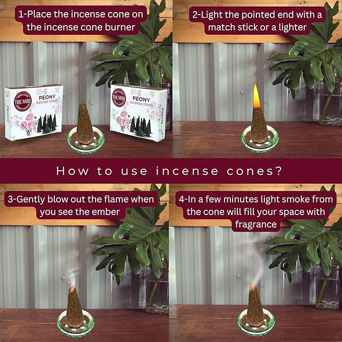 Peony Incense Cones - 20 Cone Incense - Dual Pack - Scented TRUMIRI