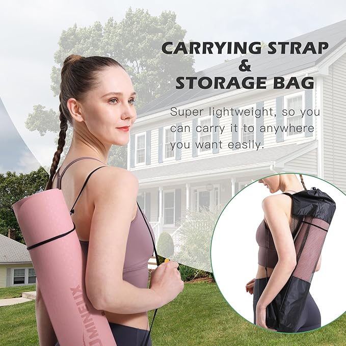 UMINEUX Yoga Mat Extra Thick 1/3'' & 2/5" Non Slip Yoga Mats for Women Eco Friendly TPE Fitness Exercise Mat with Carrying Sling & Storage Bag - Bloomnest