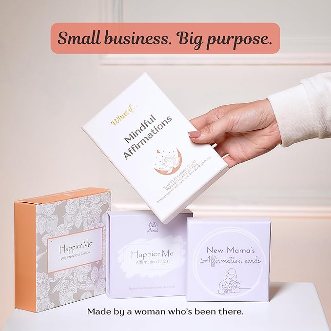 Ariond What If... Mindful Daily Affirmation Cards for Women, Motivational Cards with Display Stand, Encouragement Gifts for Women, Gifts for People with Anxiety - Bloomnest