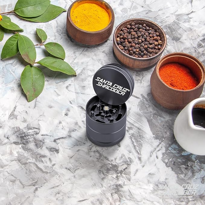 Santa Cruz Shredder Metal Spice Grinder Made in USA (Small (1.7 Inch), Grey) - Bloomnest