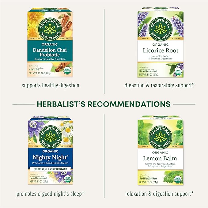 Traditional Medicinals Organic, Chamomile Tea - Supports Stress Relief and Relaxation - Kosher, Non-GMO, Caffeine-Free, Compostable - 16 Tea Bags - Bloomnest