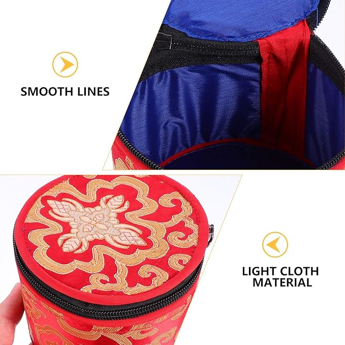 VAKUUM Gift Wrapping Bags Chanting Bowl Travel Bag Tibetan Singing Bowl Case Buddhist Singing Bowl Carry Bag Sound Bowl Holder Case Storage Bag Round Storage Tote Bag Gift Wrap Bags - Bloomnest