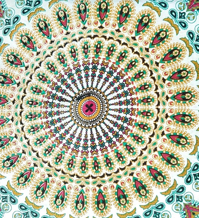 ICC Mandala Floor Pillow Cushions Cover Seating Throw Covers Hippie Decorative Bohemian Ottoman Poufs Cases Boho Indian Large Pouf Decor Kids Cushion Case Meditation Zipped 24 Inches Square Musturd - Bloomnest